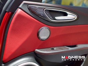 Alfa Romeo Giulia Carbon Fiber Door Speaker Frame - Front - Small